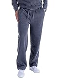 LeeHanTon Mens Fleece Jogger Pants Casual Lightweight Workout Pants Sports Pants Dark Grey Large