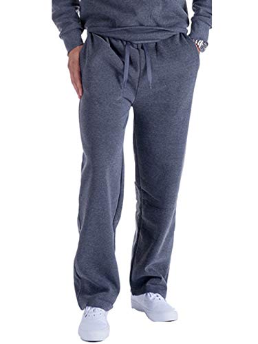LeeHanTon Mens Fleece Jogger Pants Casual Lightweight Workout Pants Sports Pants Dark Grey Large