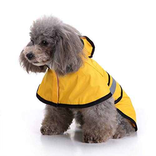 Lessbad Lifeunion Dog Reflective Raincoat with Hood Harness Hole, Waterproof Slicker Poncho