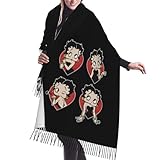[ドヨーキン] マフラー 大判 ベティちゃん ショール スカーフ ストールショール 襟巻き ネッカチーフ ストール フリンジスカーフ 首巻き 暖かい フリンジ付き 防寒風よけ対策 膝掛け 防寒防風 柔らかい シンプル 秋冬 メンズ レディース 人気 結婚式 誕生日 プレゼント