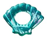 Generisch Flotador hinchable XL con relleno de purpurina en forma de concha y azul claro
