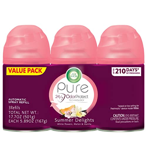 Air Wick Automatic Air Freshener Spray Refill, Summer Delights, 3ct, Essential Oils, Odor Neutralization - image 1