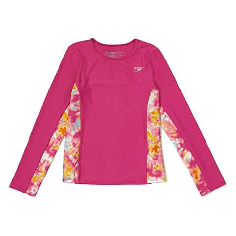 Speedo Girls' Long Sleeve Rashguard in Rose Violet Cover