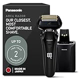 Panasonic ARC6 Electric Razor for Men Face, Wet/Dry Shavers for Men with Foil Shaver, Premium Automatic Cleaning and Charging Station, Ultra-Fast 6-Blade & Pop-up Trimmer - ES-LS9A-K (Black)