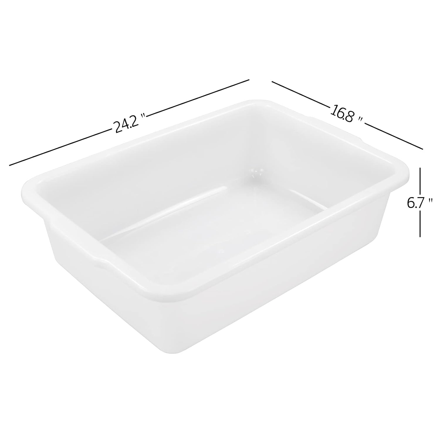 4 Packs 35 L Large Bus Tub, Plastic Commercial Utility Bus Boxes Set, White