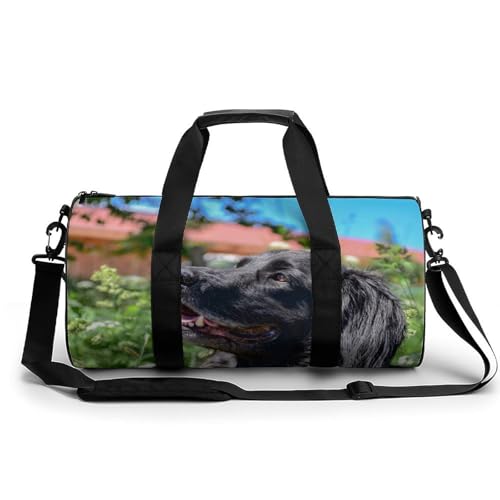 Sac de voyage pour week-end résistant motif chien noir
