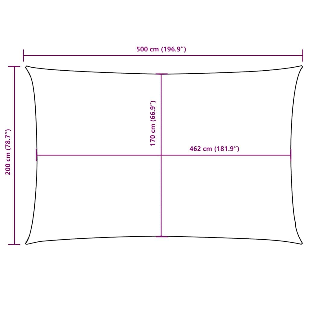 vidaXL Prostokątny żagiel ogrodowy, tkanina Oxford, 2x5 m, antracyt