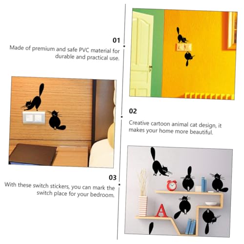 Pegatinas autoadhesivas de gato negro sin residuos para pared 8
