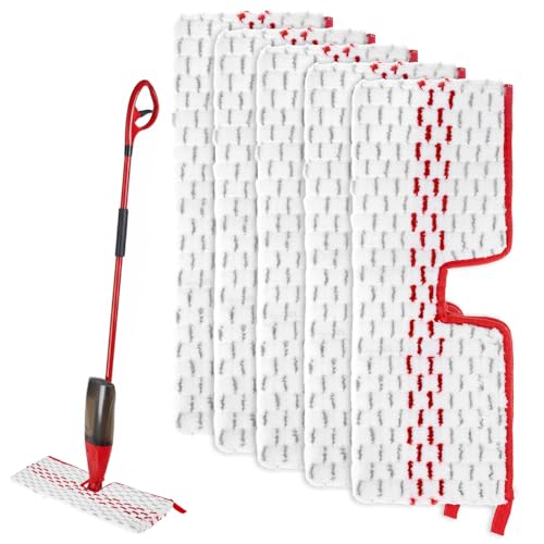 QWORK 4 PCS Mop Head Replacements Compatible wtih Vileda ProMist MAX - Double-Sided Microfibre Washable Up to 200 Times Suitable for Various Floors