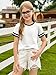 Haloumoning Girls Short Sleeve T Shirts Kids Summer Crewneck Color Block Tops Fashion Tees 5-14 Years White
