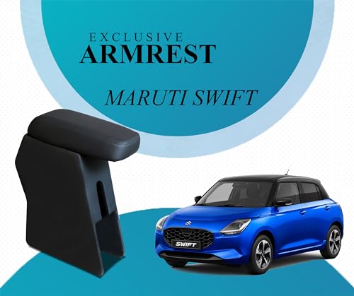 Image of Pabla Enterprises 2.0 High-End Car Armrest With Storage For Swift 2011-2023,Eon Old Dzire /Dzire Tour /Celerio /Ritz,SX4 /Ignish /TATA Vista /Manza /Zest /Bolt /Amaze,Mobilio,Brio,BRV(Black)