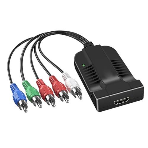 Nicear Câble adaptateur convertisseur YPbPr vers HDMI 5RCA RGB R/L entrée audio sortie HDMI 1080P pour DVD STB VHS VCR PS2 HDTV moniteur d'affichage