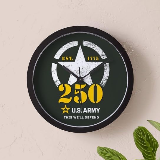 CafePress U.S. Army® Anniversary White and Gold 10" Wall Clock for Livingroom, Kitchen, or Office