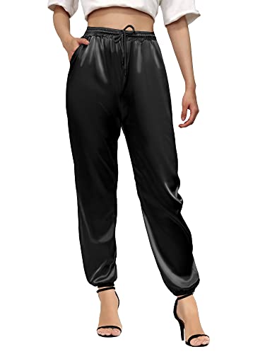 Betusline Women's Satin Silky Pants