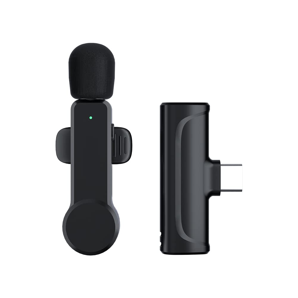 Wireless Lavalier Microphone for Android USB-C/Type-C Phones, Plug and Play, 6 Hours Battery, Smart Noise Cancellation, Mini Wireless Mic for Video Recording, Live Stream, Vlog, YouTube, TikTok