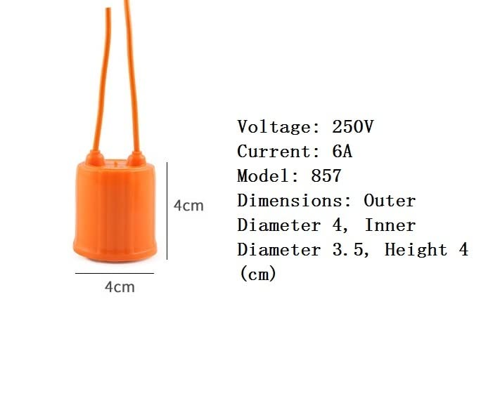 Porta della Lampadina Base Lampada in Ceramica, Nucleo in Rame in PVC - Kit Accessorio Adattatore Lampada Kit Ceramic Vite Ceramic with Filo Giallo e27