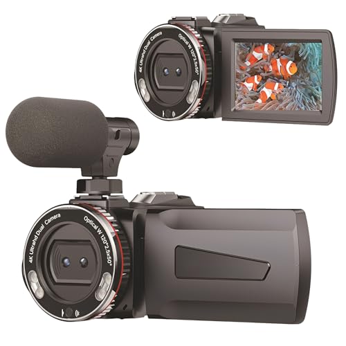 Caméra vlogging pour les voyages Goshyda 6K avec micro sans fil pour l'enregistrement familial
