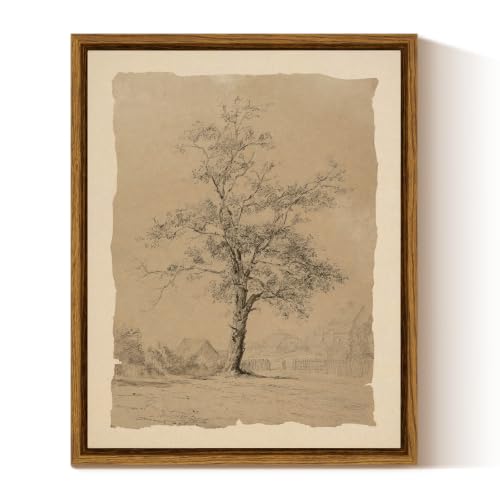 InSimSea Vintage Framed Tree Landscape Wall Art, Rustic Field, 8x10 Inch
