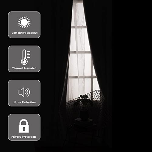 Owenie Odette Velvet Total Blackout Curtains 45 Inches Length 2 Panels Set, Warm Thermal Insulated Energy Saving Small Window Curtains, Back Tab Tier Curtains, Silver, 42X45 Inch #TOP3