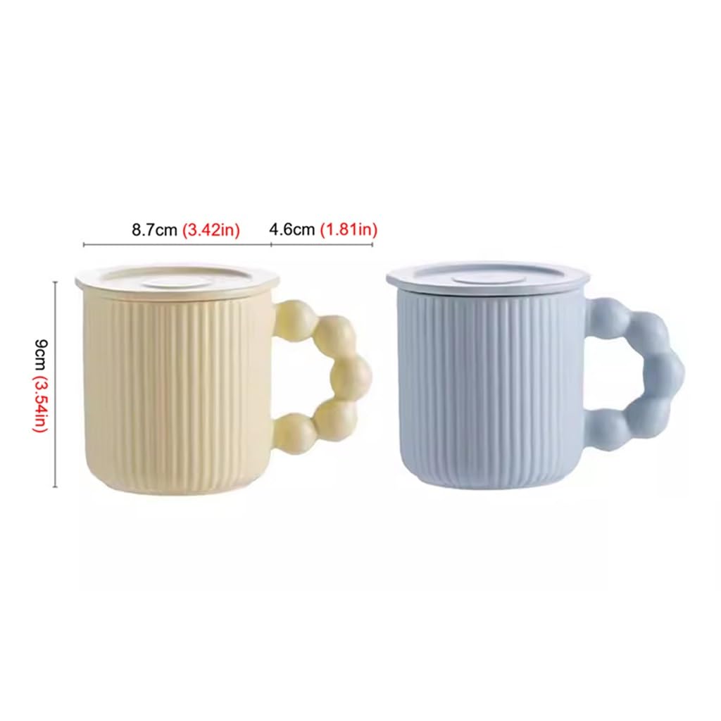 Kubki do kawy, filiżanki 12 uncji ceramiczny kubek, japoński śniadaniowy z uchwytem, ​​odpowiedni mleka Cappuccino Cocoa Latte i torebek herbatą (niebieski)(4pcs)