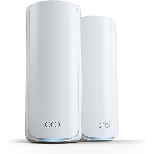 NETGEAR Orbi 770 Series Tri-Band WiFi 7 Mesh Network System (RBE772) - Router + 1 Satellite Extender, Security Features, Up to 11Gbps, Covers up to 5,500 sq.ft., 100 Devices, 2.5 Gig Internet Port