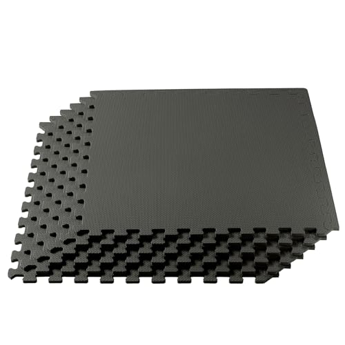 We Sell Mats 3/8 Inch Thick Multipurpose Exercise Floor Mat with EVA Foam, Interlocking Tiles,...