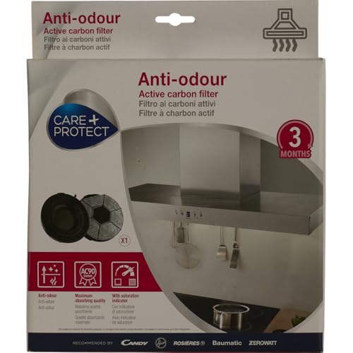 Care + Protect Filtro Cappa Compatibile Anti-Odore Ai Carboni Attivi (240X32Mm, 410Gr, Type 028)