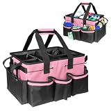QIUPFGUT Extra Großer Reinigungs Caddy Organisator, Reinigungs-Caddy-Organizer mit Trennwand und Stützpolster, Reinigungs-Tragetasche mit Griff und abnehmbarem Schultergurt, nur Tasche