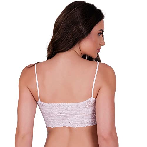 Sutiã com Bojo de Renda Top Faixa Melissa Tamanho:M;Cor:Branco;Genero:Mulher