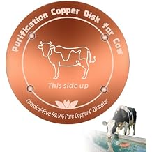 Copper Disk for Cattle Water Trough|4-inch Diameter,0.6mm Thick|99.99% Pure Copper Disc|Automatic Cattle Water Trough Purification Disk with 4 Point Support|Purify Water All Year Round