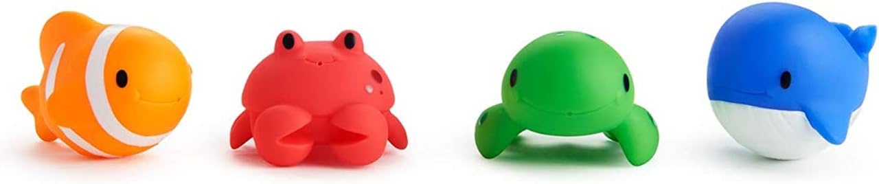 Munchkin Baby & Toddler Toys,Bath Toys Munchkin Floating Ocean Animal Themed, Bath Squirt Toys for Baby, Pack of 4