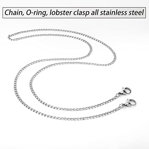 Image of Eyeglass Chain Silver Stainless Steel Handmade Necklace for Reading Glasses Sunglass Beaded Chains for Men Women