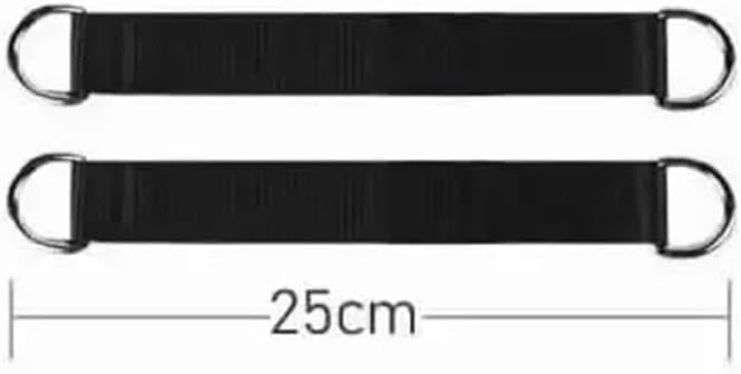 Tree Swing Straps 4pc 200kg Heavy Duty Hook Ring Hanging Belt Connecting for Hammock Punching Bag Horizontal Bar(Strap 25cm)
