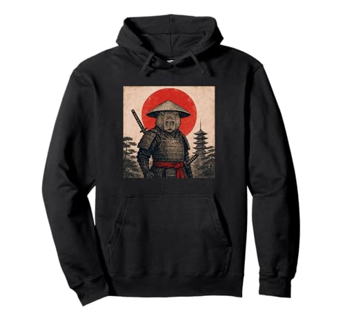 Capybara Samurai Guerrero Vintage Japonés Ukiyo-e Animal Sudadera con Capucha