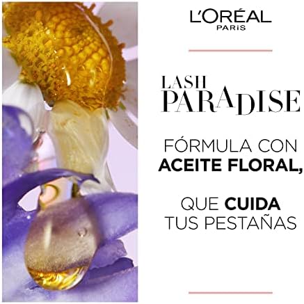 L'Oréal Paris Intense Volume Mascara, Eyelash Lengthening for Sensitive Eyes, Gentle and Flake Free, With Castor Oil, Lash Paradise, Intense Black