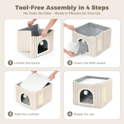 Avont 3-in-1 Cat Cave Bed for Indoor Cats with Scratch Pad by Avont - Used condition - Image 5