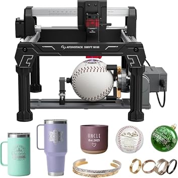 ATOMSTACK Swift Mini 3.5W Engraver & R8 Pro Rotary Bundle Black
