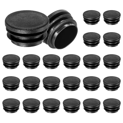 Image of M METERXITY 50 Pack Round Plastic Plug, OD 1.3 inch Furniture Tube Inserts Pipe Hole End Caps for Tubing Post /Glide Insert for Pipe Post /Table Chair Leg /Metal Tubing /Fence [Black]