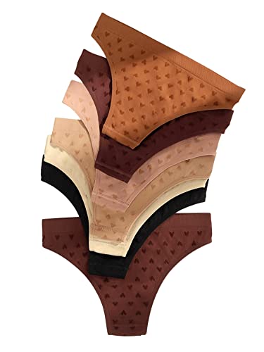 Floerns Women's 7 Piece Heart Pattern Seamless Briefs Panty Set Underwear Multicolor M #TOP1