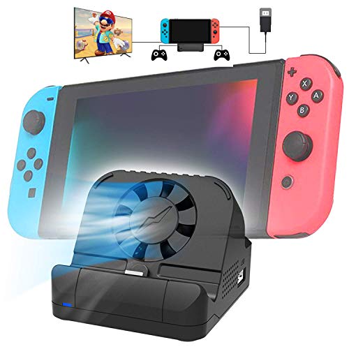 Switch Dock for Nintendo, TV Switch Docking Station Portable Switch Dock to TV for Nintendo Switch/Nintendo Switch OLED Model with USB 3.0 Port and Cooling Fan (Black) by YEZRO - Used condition - CA$16.85