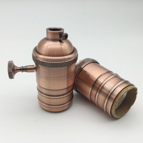 Antique Brass Lamp Socket With Screw On/OFF Switch E26/E27 Vintage Edison Style Lampholder - (Color: Vintage Bronze Base Type: E26)