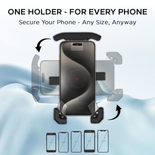 Amkette iGrip Secure Plus Mobile Holder for Bike/Scooter | Sturdy Build with Internal Metal Core, Anti-Shake Mount, 360° Rotation, IPX6 Waterproof, ABS & Rubber Protection (Black) - Image 6