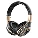Produktbild Bluetooth Kopfhörer, über Ohr Kopfhörer Faltbar Kabelloses Headset mit Mikrofon LCD Anzeige Verkabelt und Kabellos Modus für IPHONE Android Tablet PC - Schwarz Gold