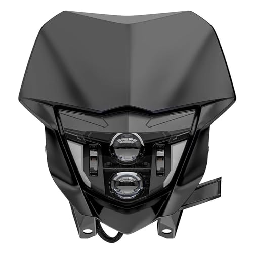 �ɓK������ WR450F WR250F �ɓK������ WR 450 250 F 2014-2025 �I�[�g�o�C LED �w�b�h���C�g DRL �}�X�N�t�F�A�����O �w�b�h���C�g�A�Z���u��(Black 1)