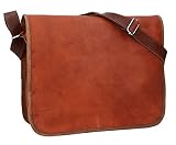 Gusti Umhängetasche Damen Leder Taylor M für 11 Zoll Geräte Handtasche Tasche Ledertasche Collegetasche Businesstasche Messengerbag Vintage Braun Damen Herren Unisex
