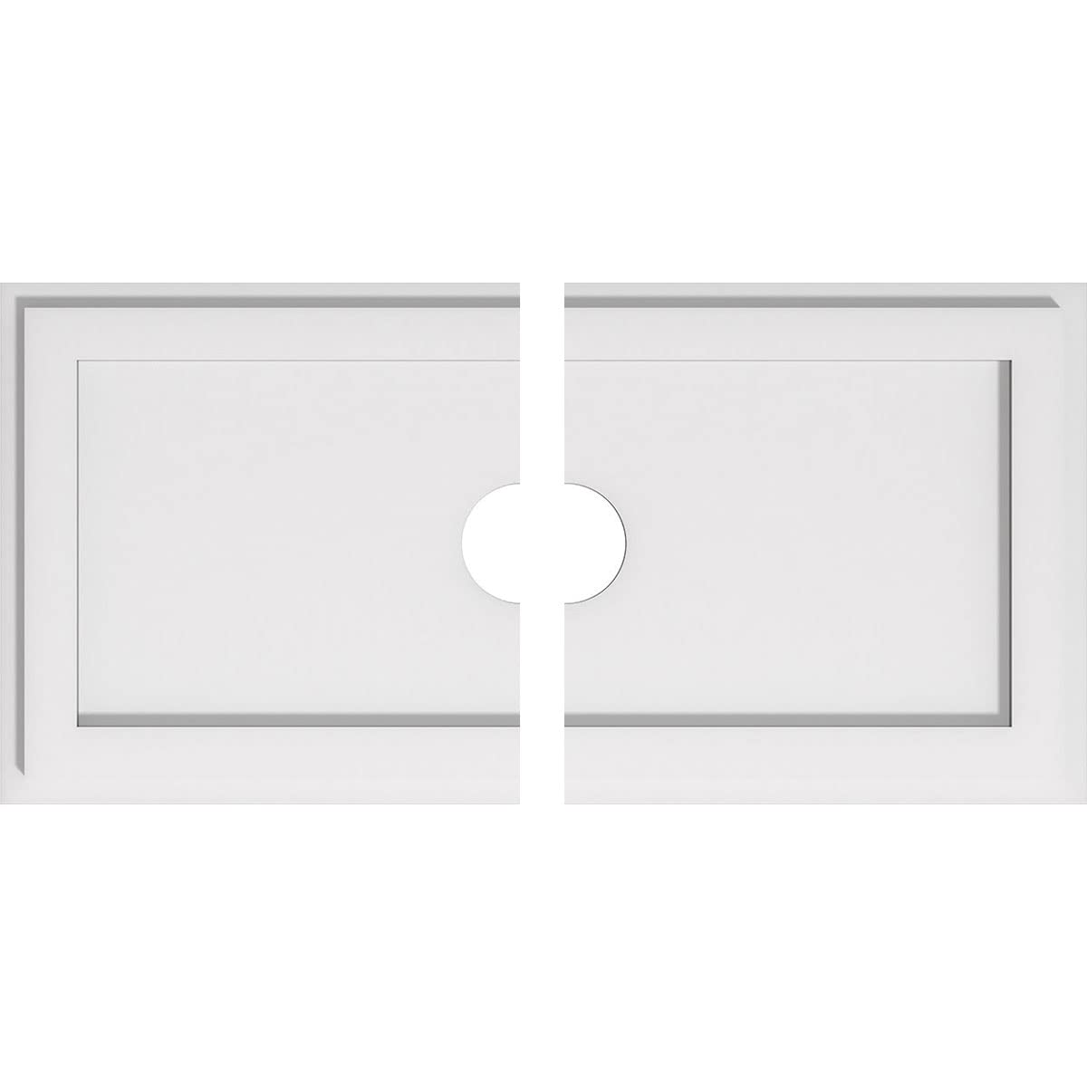 Médaillon de plafond blanc 26" effet moulure pour relief haut de gamme