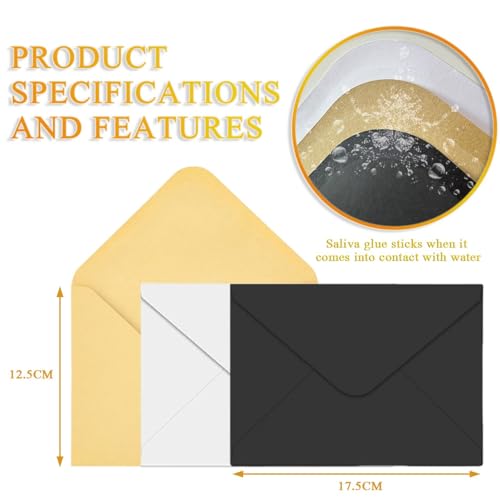 KINDOYO Briefumschläge - Kraftpapier Umschläge - Briefumschläge Aus Kraftpapier für Briefe Grußkarten Einladungskarten Geburtstagskarten Hochzeit Einladung Weihnachtskarten 125 x 175 mm 20 Stück Weiß