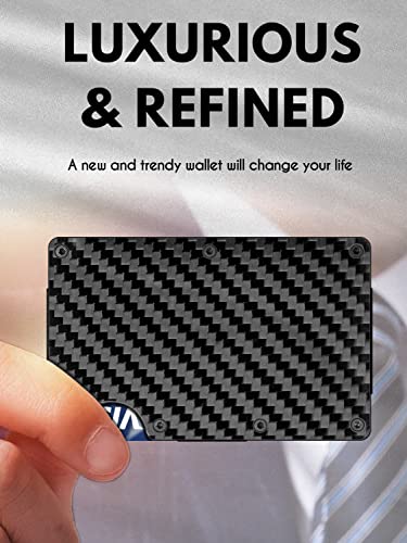 Mosiyeef Slim Wallet For Men - Rfid Blocking Minimalist Wallet For Men - Aluminum Metal Credit Card Holder Wallet With Money Strap For 15 Cards And Cash - Gifts For Men - Mens Wallets #TOP6