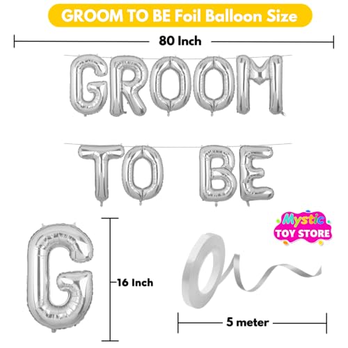 Image of Groom To Be Banner Silver for Wedding Home Boys Foil Balloon Decoration Decor Celebration Silveren