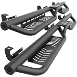 EYOUHZ Running Boards Compatible with 2007-2018 Jeep Wrangler JK JKU Unlimited 4 Doors, Two Stairs Design Side Steps Heavy-Duty Steel Nerf Bars Bolt-on Step Plates Rock Sliders Rail, Black